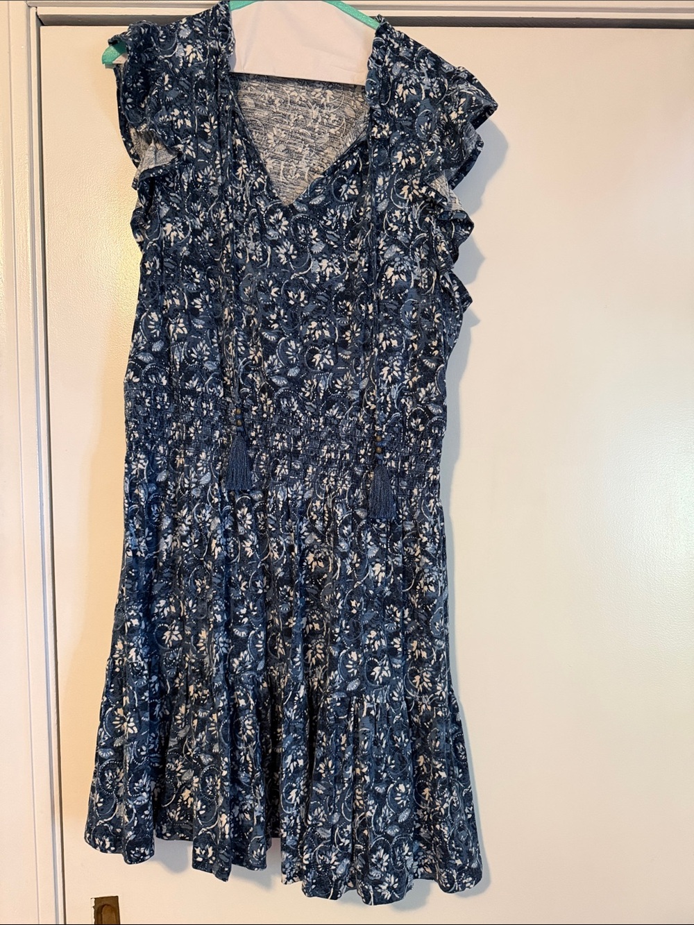 Lauren Ralph Lauren Navy and White Floral Midi Dress